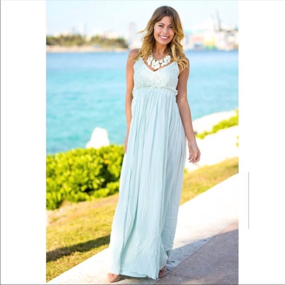 Mint green backless maxi dress - Picture 2 of 8